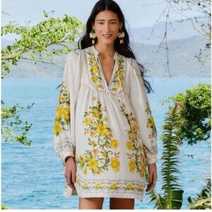 Farm Rio Off-White Sicily Lenzing Ecovero™ Euroflax™ Mini Dress